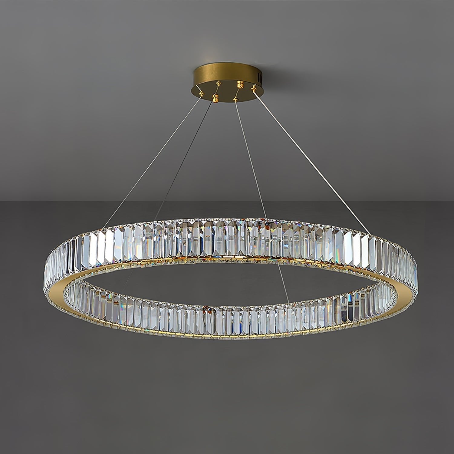 Bertolda Gold Crystal Multi‑Tier LED Chandelier – Elegant Luxury
