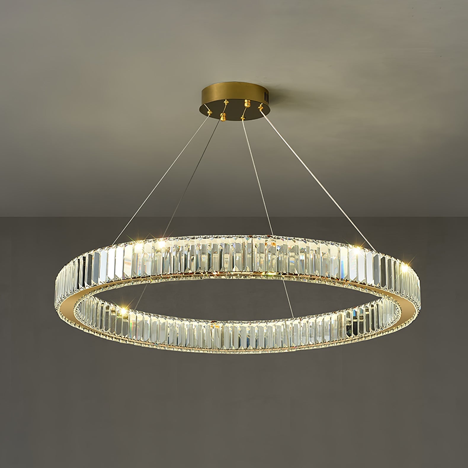 Bertolda Gold Crystal Multi‑Tier LED Chandelier – Elegant Luxury