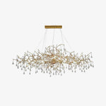 Bijou Brass & Clear Crystal Chandelier Handcrafted Branch Design