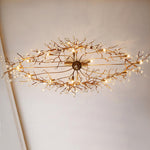 Bijou Brass & Clear Crystal Chandelier Handcrafted Branch Design