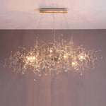 Bijou Brass & Clear Crystal Chandelier Handcrafted Branch Design