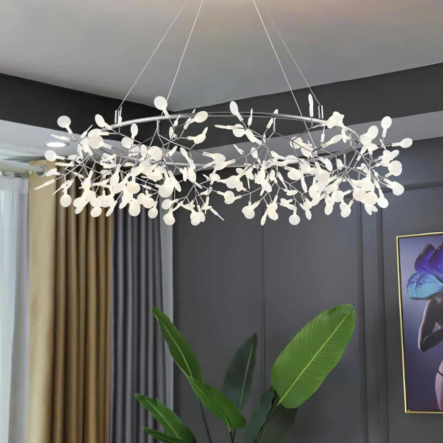 Black Big O Firefly LED Chandelier - YIOSI