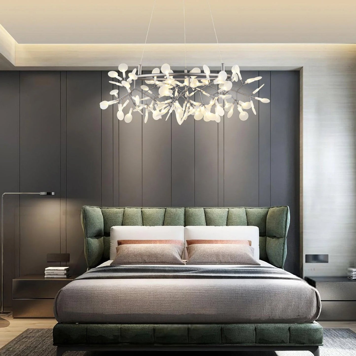 Black Big O Firefly LED Chandelier - YIOSI