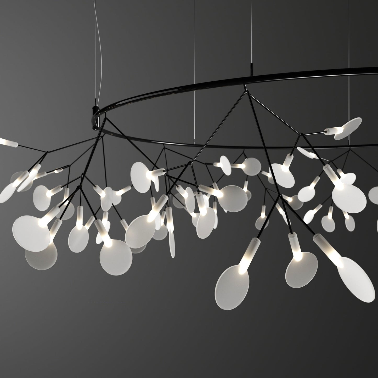 Black Big O Firefly LED Chandelier - YIOSI