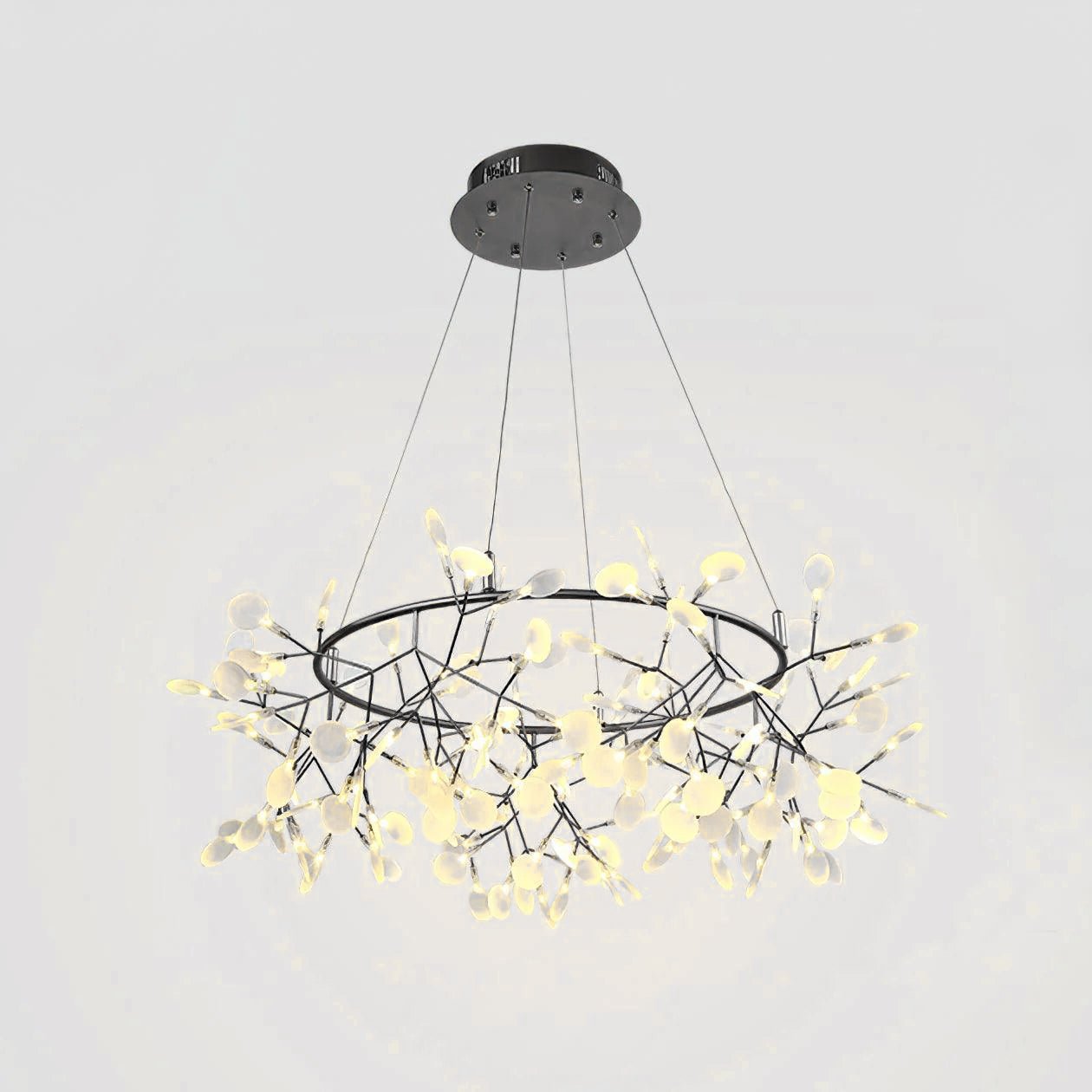 Black Big O Firefly LED Chandelier - YIOSI
