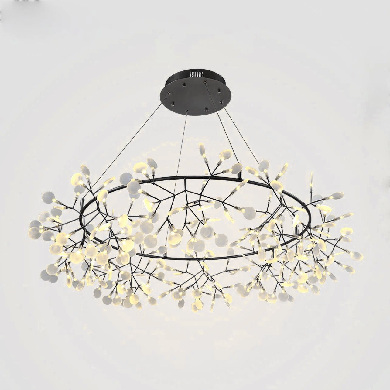 Black Big O Firefly LED Chandelier - YIOSI