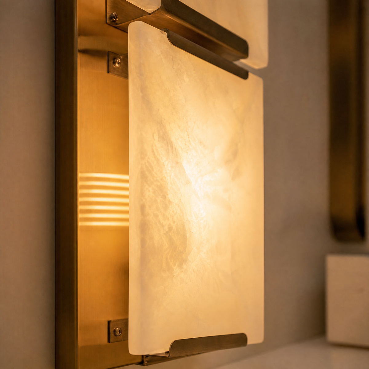 Blocco Modern Alabaster Linear Wall Sconce