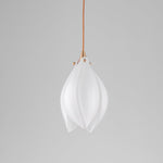 Celeste Flora Ceramic Flower Pendant Light with Brass & White Finish