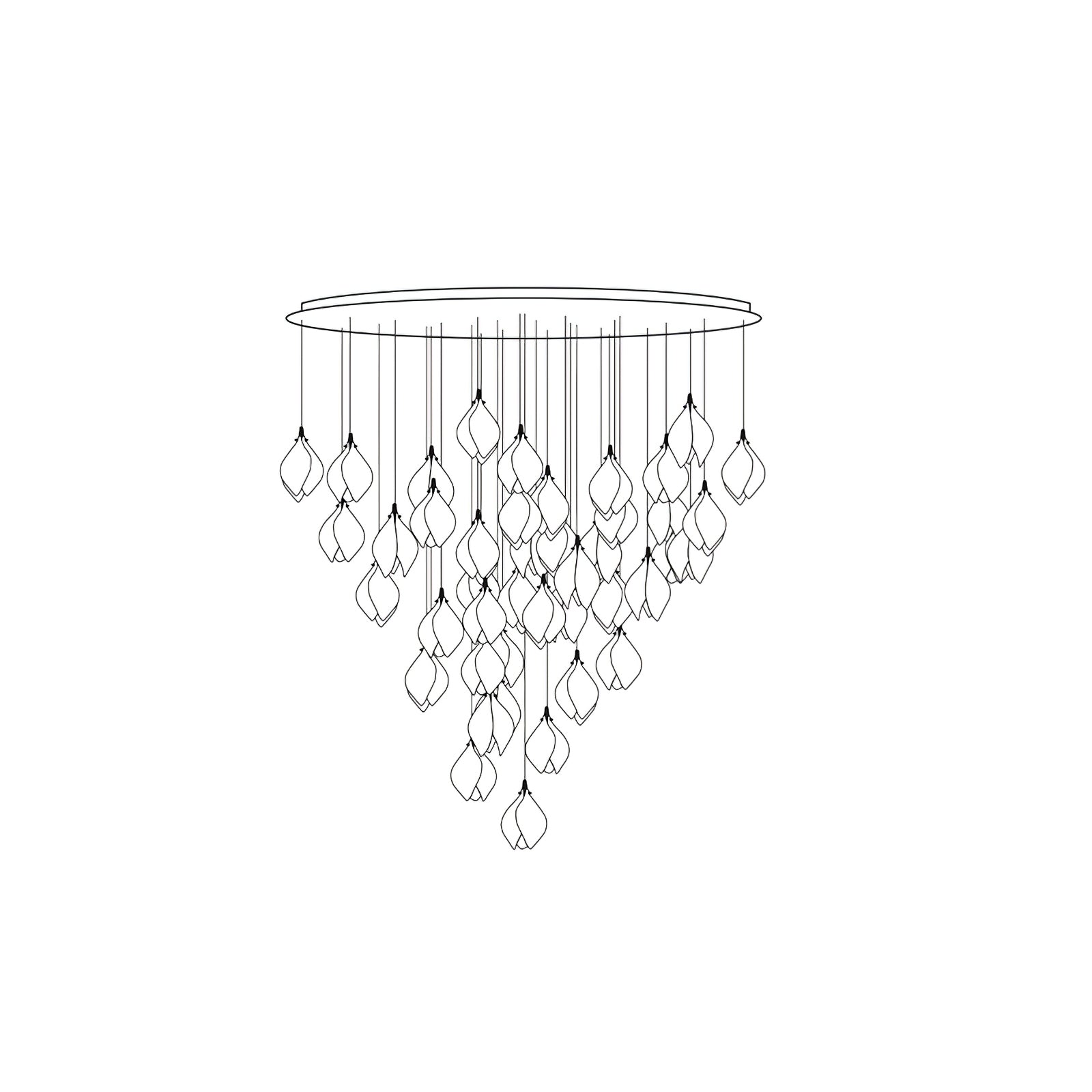 Celeste Flora Ceramic Flower Pendant Light with Brass & White Finish