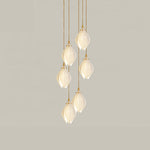 Celeste Flora Ceramic Flower Pendant Light with Brass & White Finish