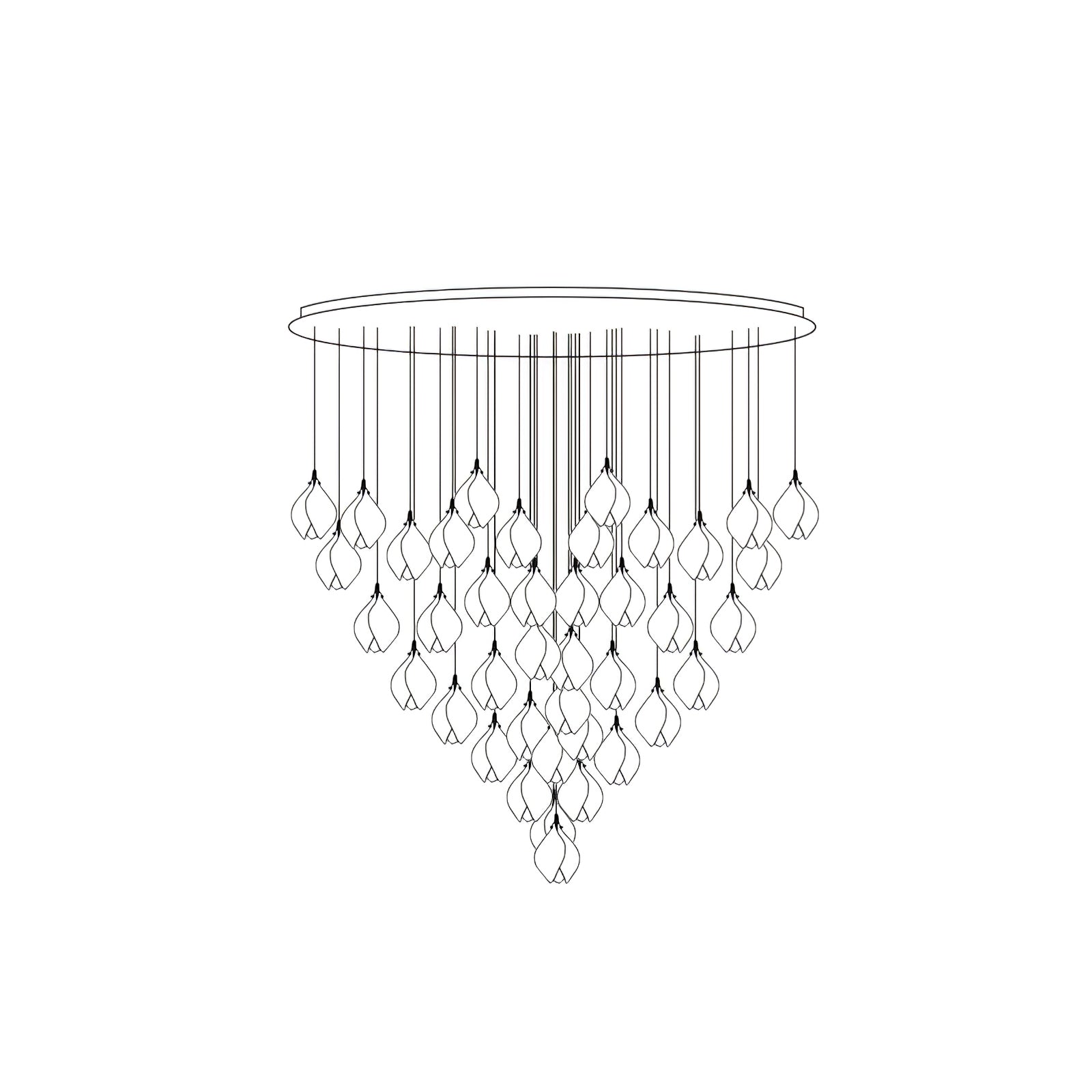Celeste Flora Ceramic Flower Pendant Light with Brass & White Finish