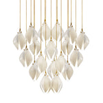 Celeste Flora Ceramic Flower Pendant Light with Brass & White Finish