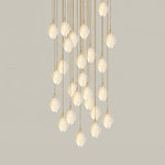 Celeste Flora Ceramic Flower Pendant Light with Brass & White Finish