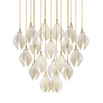 Celeste Flora Ceramic Flower Pendant Light with Brass & White Finish