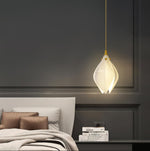 Celeste Flora Ceramic Flower Pendant Light with Brass & White Finish
