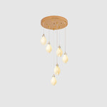 Celeste Flora Ceramic Flower Pendant Light with Brass & White Finish