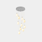 Celeste Flora Ceramic Flower Pendant Light with Brass & White Finish
