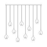 Celeste Flora Ceramic Flower Pendant Light with Brass & White Finish