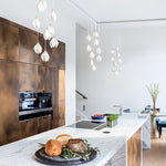 Celeste Flora Ceramic Flower Pendant Light with Brass & White Finish
