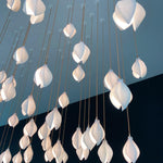 Celeste Flora Ceramic Flower Pendant Light with Brass & White Finish