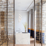 Celeste Flora Ceramic Flower Pendant Light with Brass & White Finish
