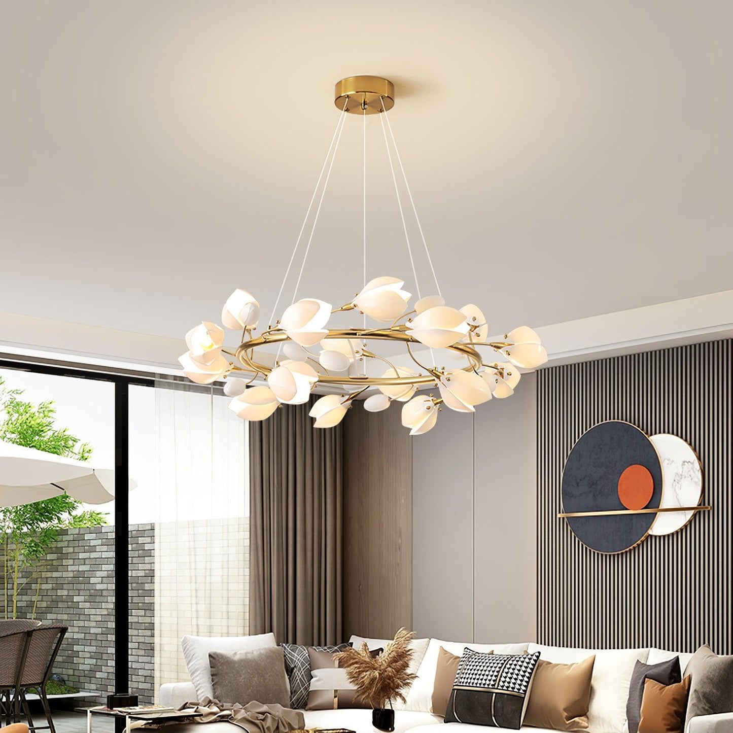 White Porcelain Magnolia Chandelier - YIOSI