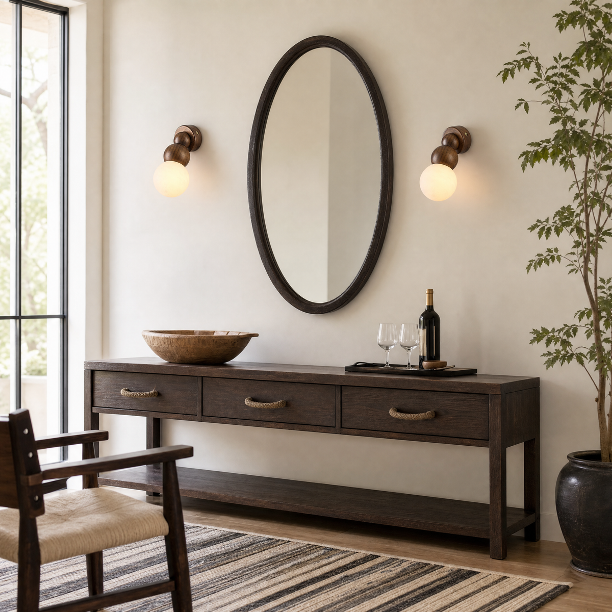 Bosco Alabaster Sphere Wall Sconce