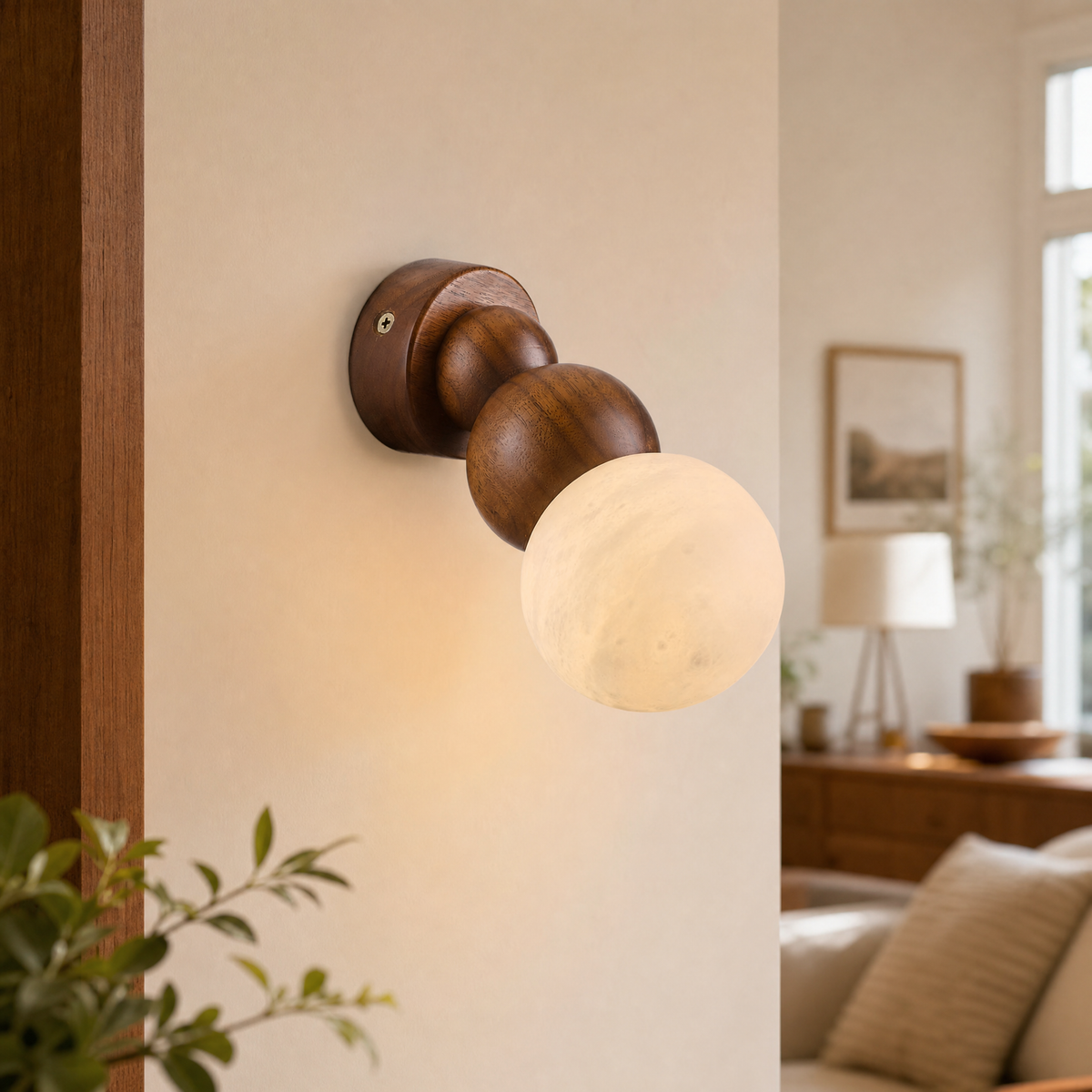 Bosco Alabaster Sphere Wall Sconce