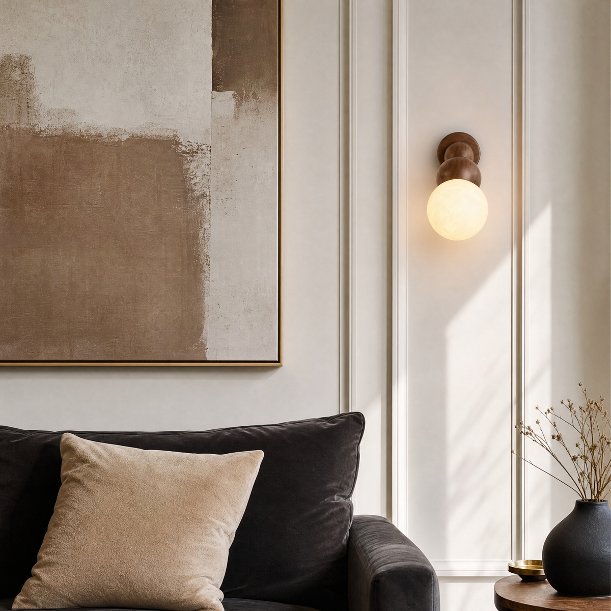 Bosco Alabaster Sphere Wall Sconce