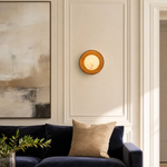 Bosco Wood Walnut Disc Alabaster Wall Sconce