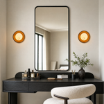Bosco Wood Walnut Disc Alabaster Wall Sconce