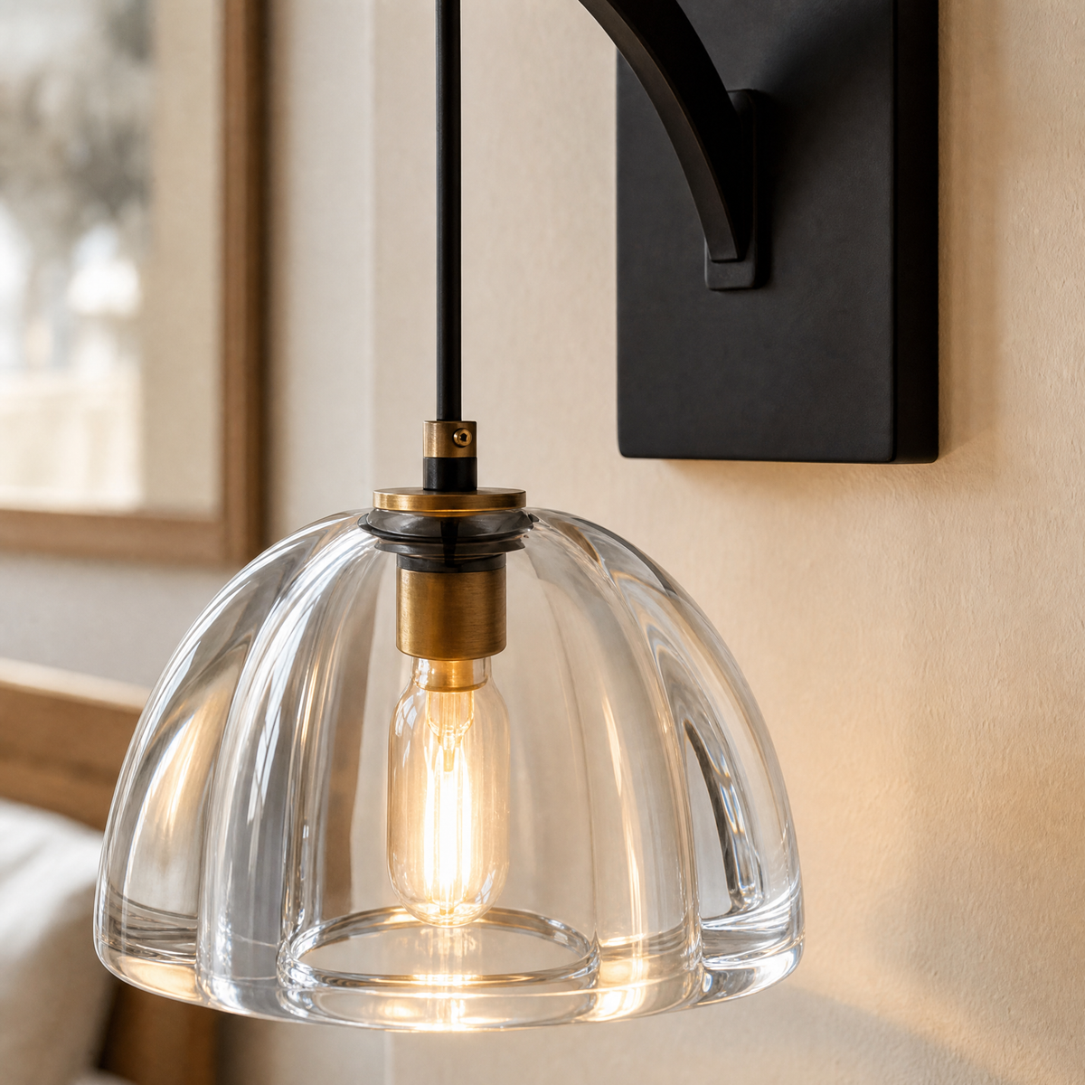 Bowl Crystal Wall Sconce Single Pack - Black