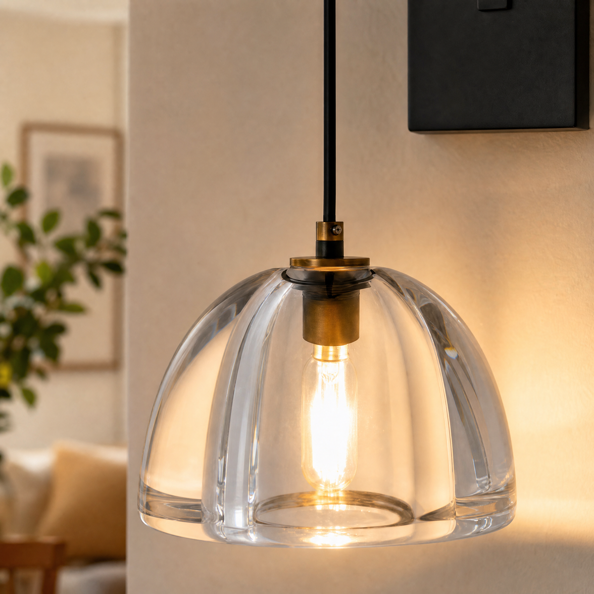 Bowl Crystal Wall Sconce Single Pack - Black