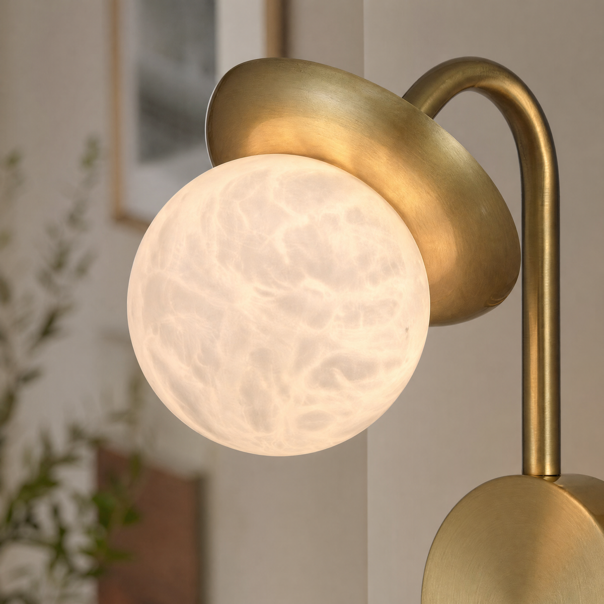 Branch Single Bud Alabaster Wall Sconce