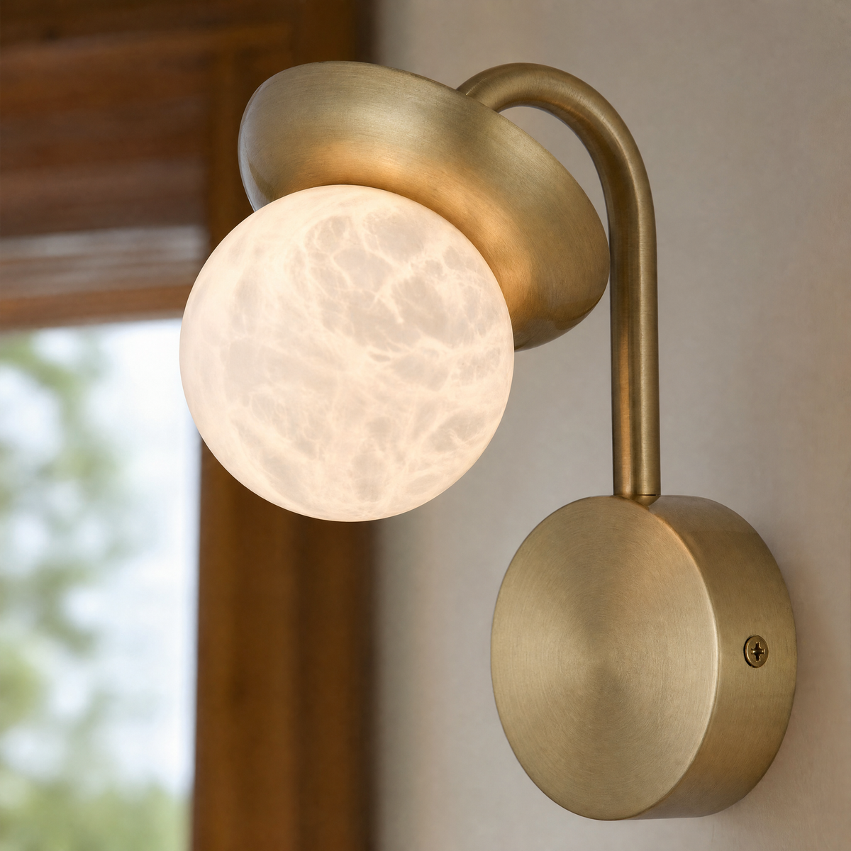 Branch Single Bud Alabaster Wall Sconce