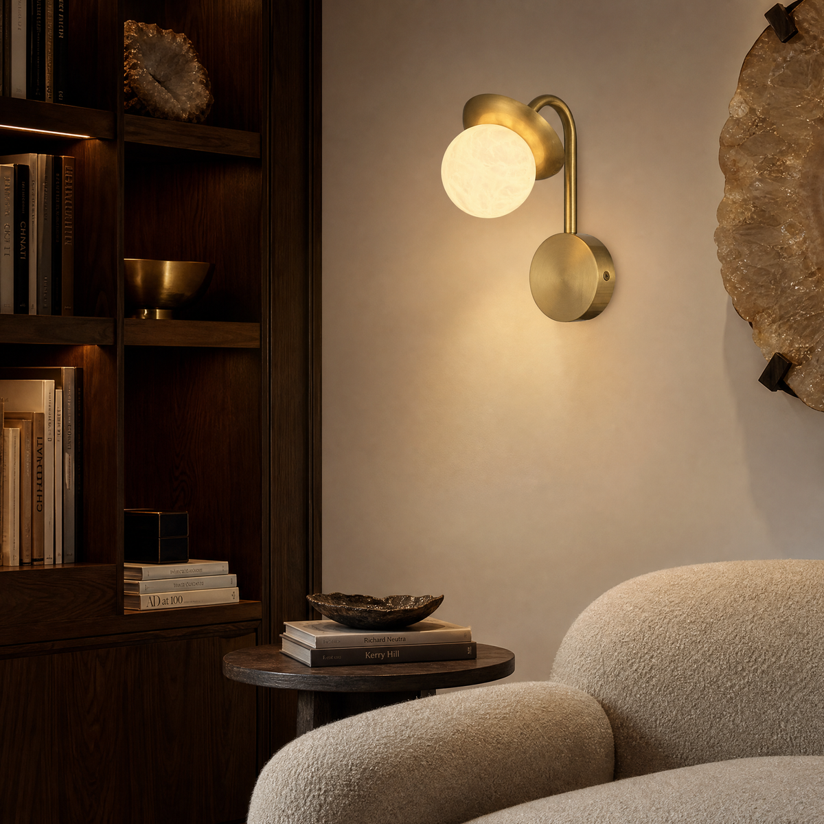 Branch Single Bud Alabaster Wall Sconce
