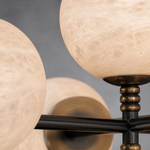 Brass 10-orb Alabaster Pendant Light