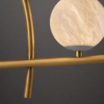 Brass 3-arm Classic Alabaster Pendant Light