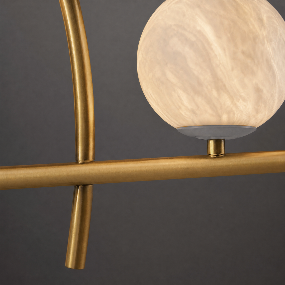 Brass 3-arm Classic Alabaster Pendant Light
