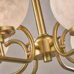 Brass 6-Arm Chandelier Alabaster