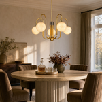 Brass Arc Alabaster Pendant Light