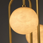 Brass Arc Alabaster Pendant Light