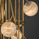 Brass Cascade Alabaster Pendant Light