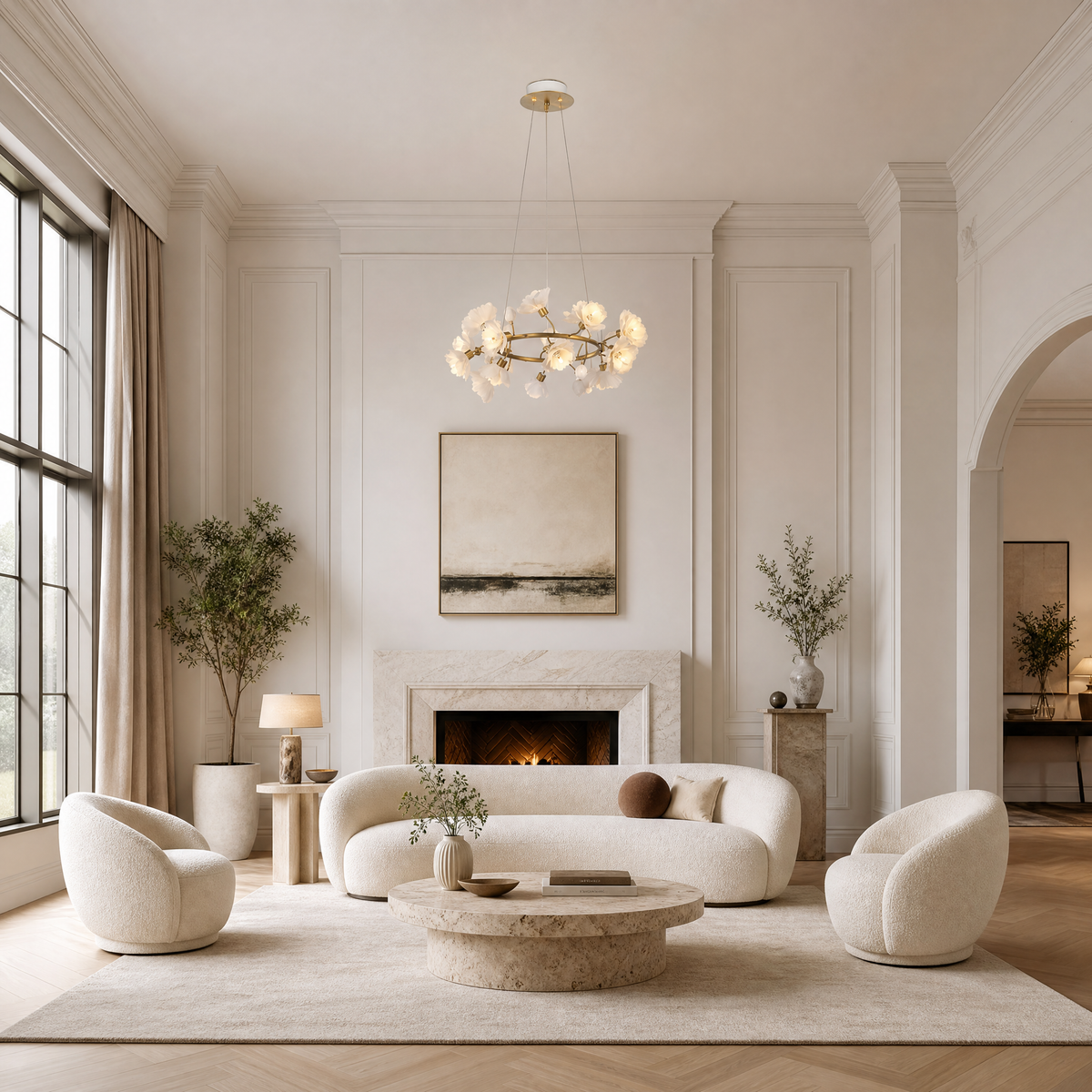 Brass Ceramic Chandelier