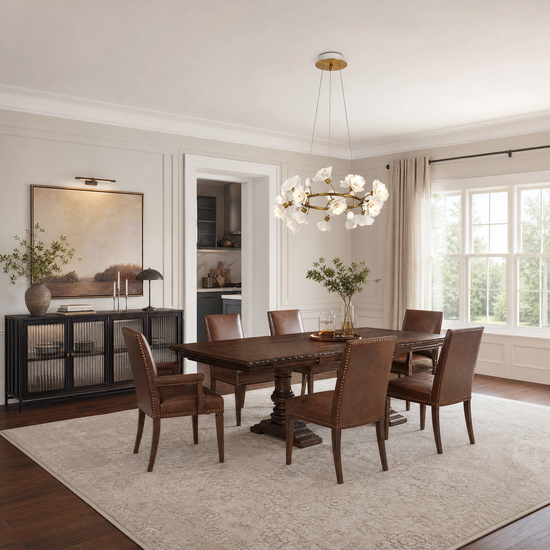 Brass Ceramic Chandelier