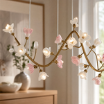 Brass Ceramic Linear Chandelier