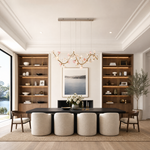 Brass Ceramic Linear Chandelier