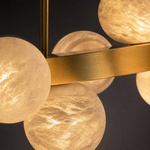 Brass Multi-orb Alabaster Pendant Light