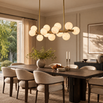Brass Multi-orb Alabaster Pendant Light