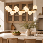 Brass Multi-orb Alabaster Pendant Light